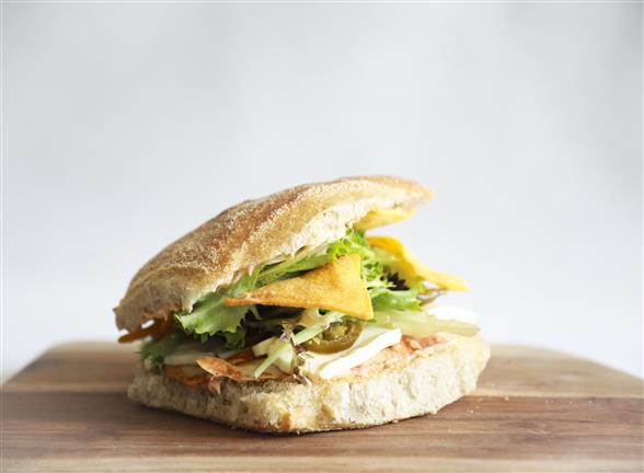 Chicken salsa sandwich